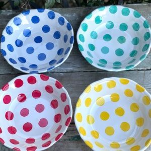 Jia Wei Lifestyle Aquatic Blue Stripe Melamine Bowls Set of 4